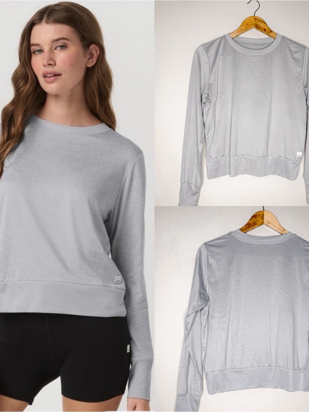 Vuori | Daydream Heather Grey Performance Long Sleeve Tee, small